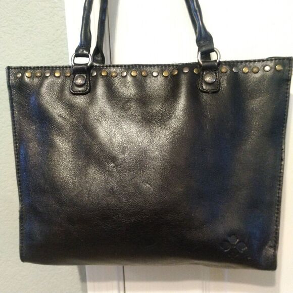 Patricia Nash Zancona Black Smooth Leather Tote Women's Handbag B1515 - Picture 2 of 12